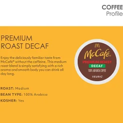 McCafe McCaf Decaf Medium Premium Roast Coffee K Cup Pods, 8.3 Oz, Pack Of 24 K Cup Pods