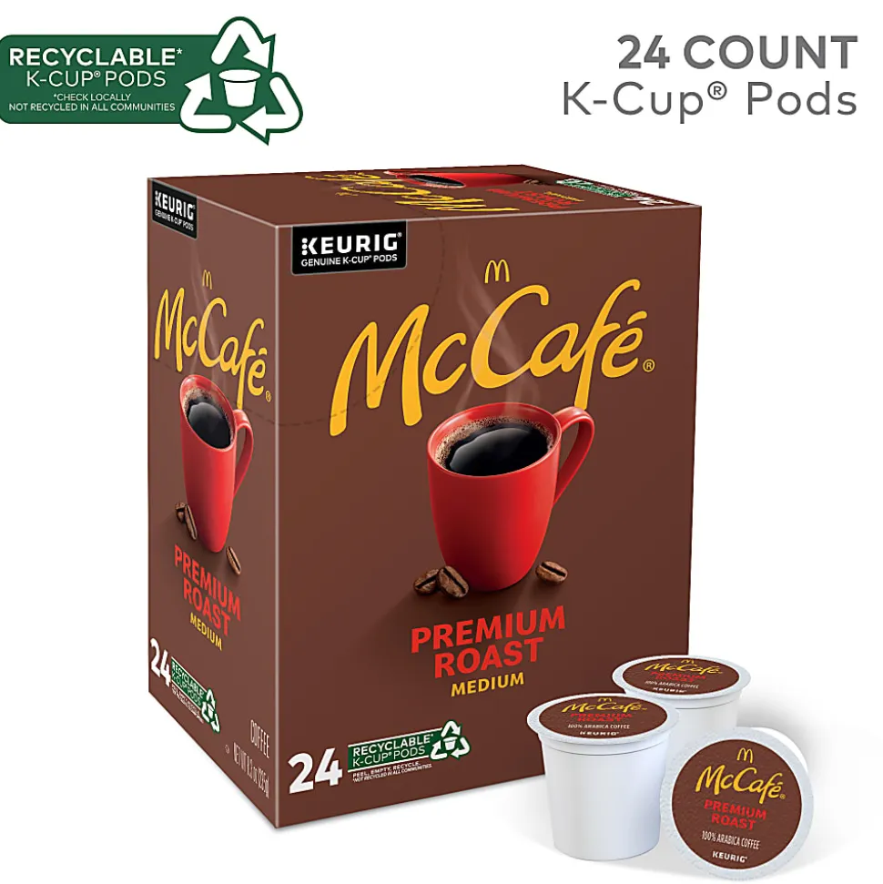 McCafe® Single-Serve Coffee K-Cup® Pods, Premium Roast, Carton Of 24