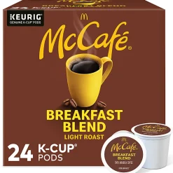 McCafeĀ® Single-Serve Coffee K-CupĀ® Pods, Breakfast Blend, Carton Of 24
