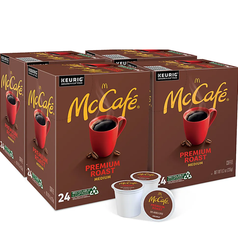McCafe Single-Serve Pods, Premium Roast, Classic, Box Of 24 Pods, Case Of 4 Boxes