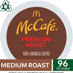 McCafe Single-Serve Pods, Premium Roast, Classic, Box Of 24 Pods, Case Of 4 Boxes