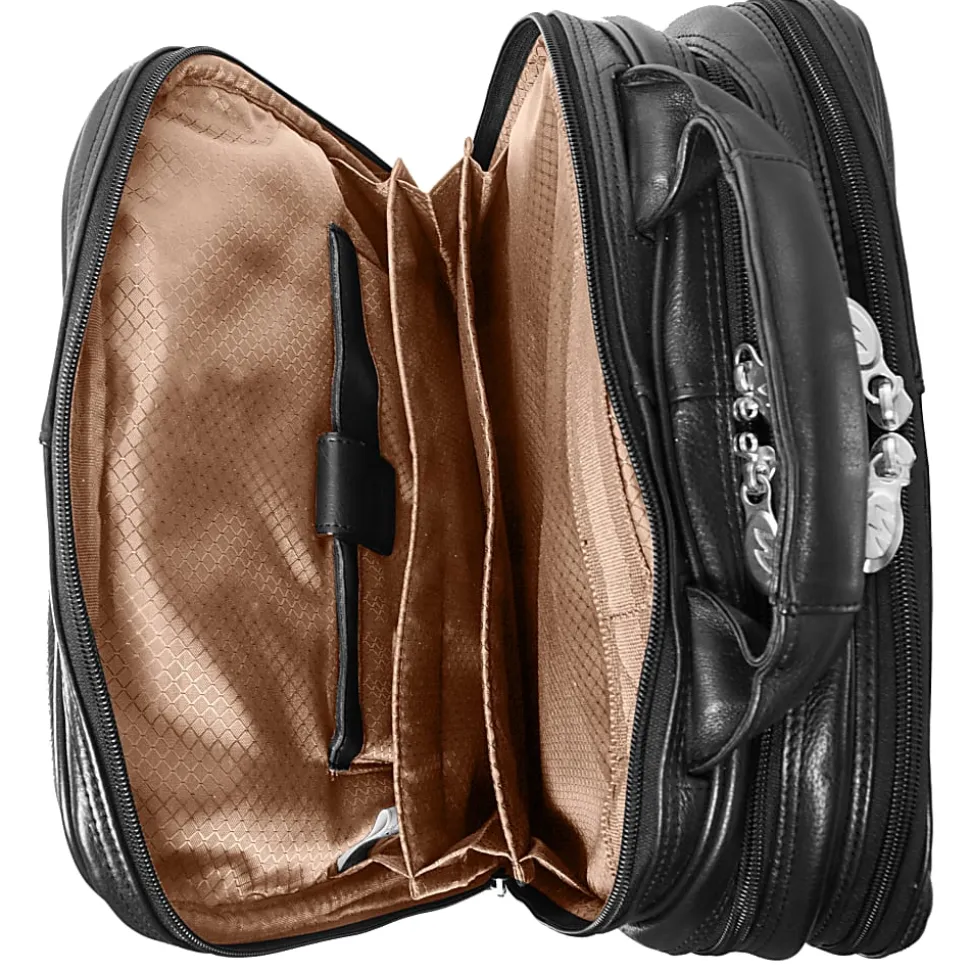 McKlein Lincoln Park Leather Convertible Computer Backpack, Black