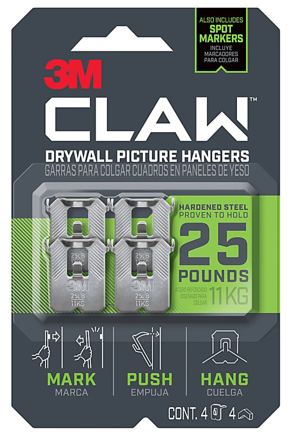 3M CLAW Drywall Picture Hanger, 3PH25M4ES