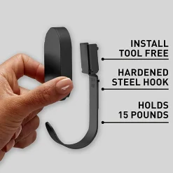 3M CLAW 25 lb. Drywall Hooks, Black, Great for Hanging Backpacks, Jackets, Bath Towels and Home Décor, 1 Hook