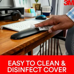 3M™ Compact Gel Keyboards Wrist Rest With Antimicrobial Protection, 18" Wide, Black