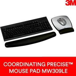 3M™ Compact Gel Keyboards Wrist Rest With Antimicrobial Protection, 18" Wide, Black