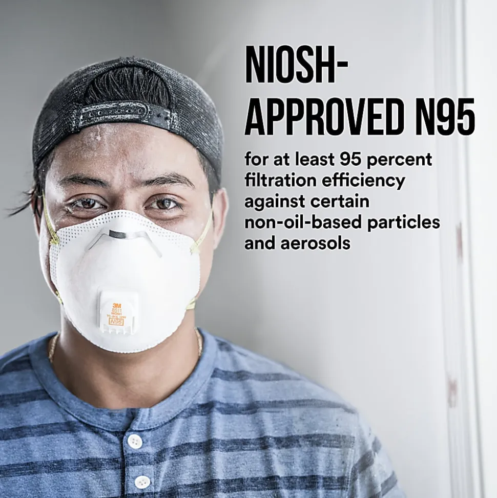 3M™ Cool Flow Paint Sanding Valved Respirator N95, 8511P10-DC-PS, Pack of 10