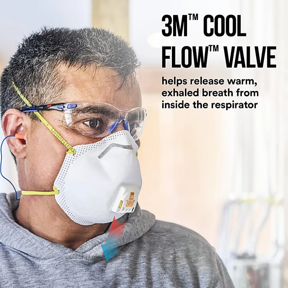 3M™ Cool Flow Paint Sanding Valved Respirator N95, 8511P10-DC-PS, Pack of 10