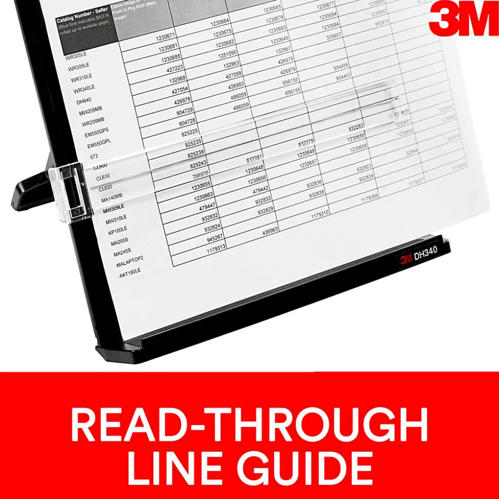 3M™ Desktop Document Holders, 18", Black/Silver