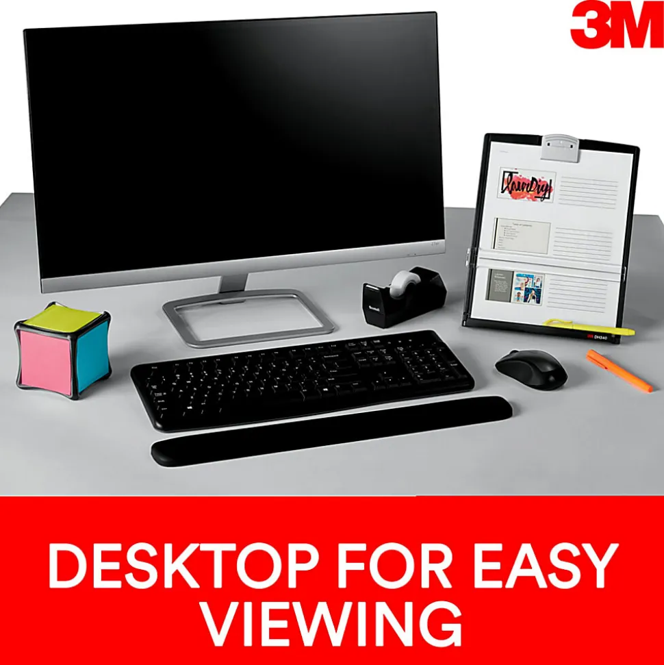 3M™ Desktop Document Holders, 18", Black/Silver