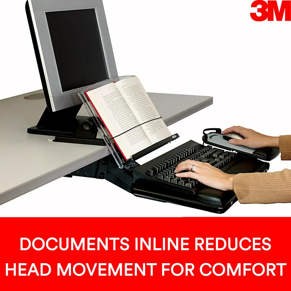 3M™ Desktop Document Holders, 14", Black/Clear