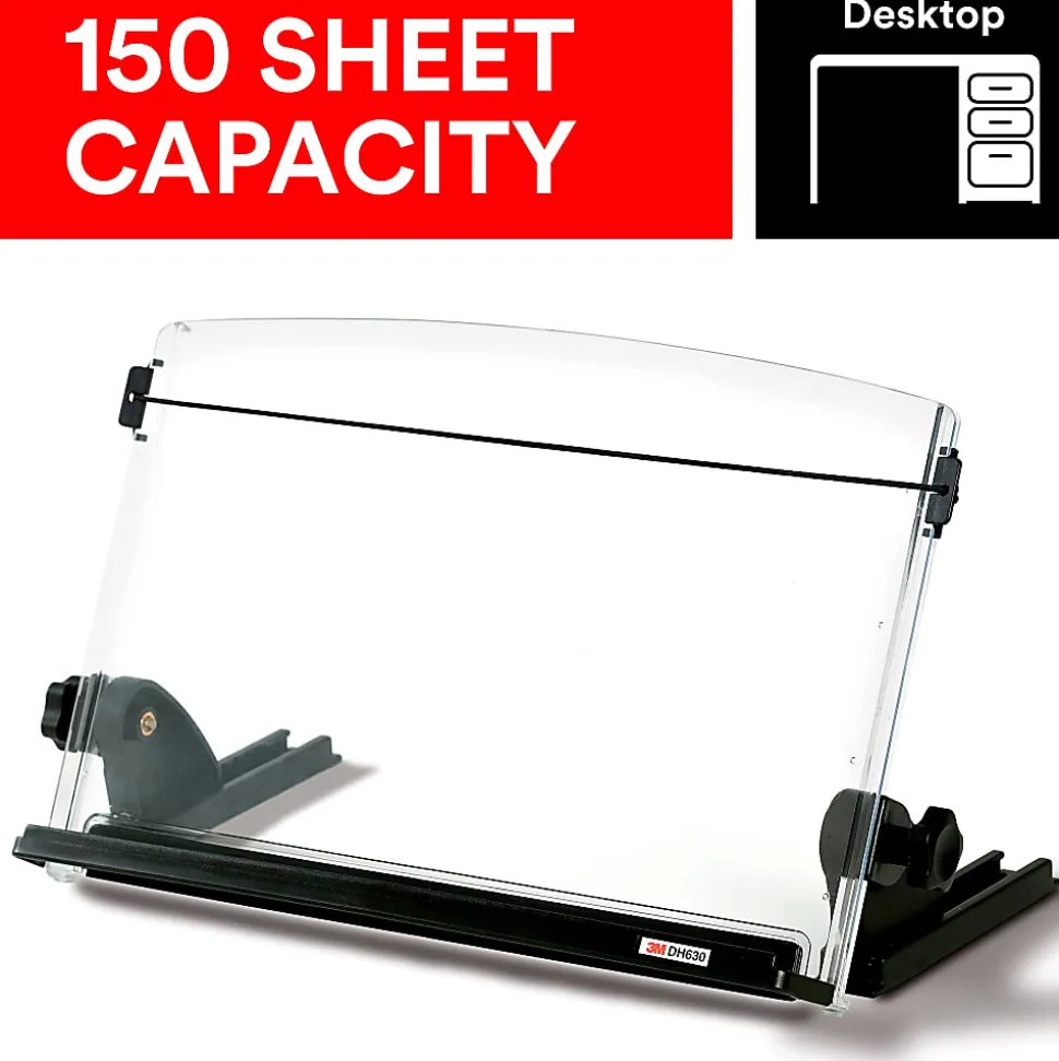 3M™ Desktop Document Holders, 14", Black/Clear