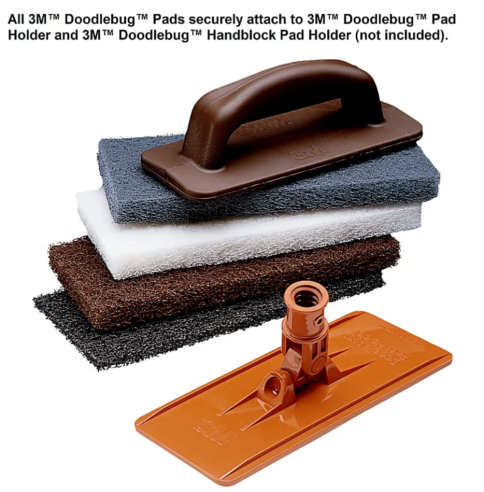 3M™ Doodlebug™ High Productivity Stripping Pads, 8550, 4 5/8" x 10", Black, Pack Of 10