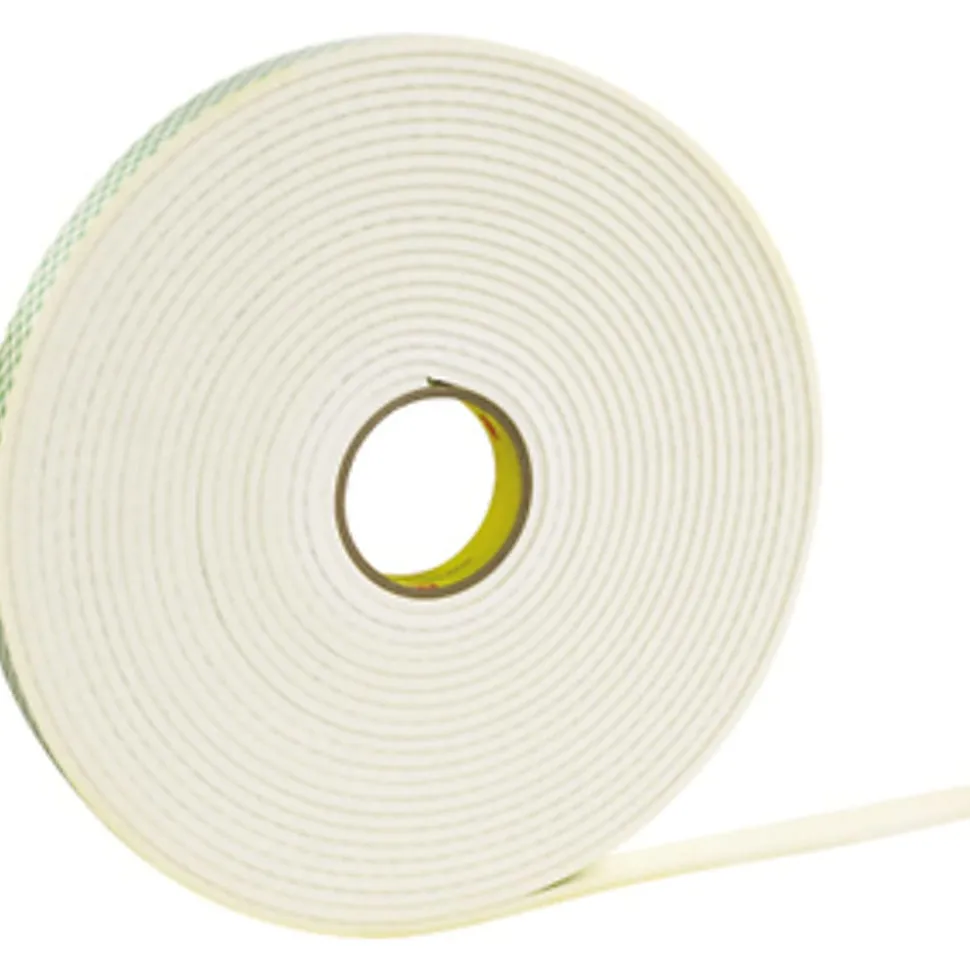 3M® 4466 Double Sided Foam Tape, 1" x 5 Yd., White, 1/16"