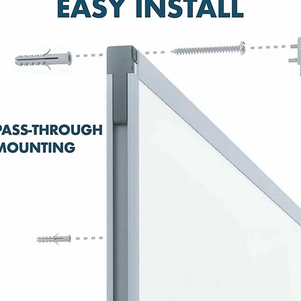 Mead® Basic Melamine Dry-Erase Whiteboard, 48" x 96 1/2", Aluminum Frame With Silver Finish