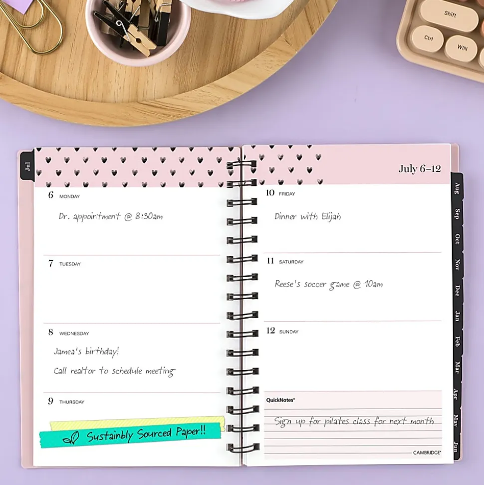 Mead Cambridge® Cherish Academic 2026-2027 Weekly Monthly Planner, Small, 5 1/2" x 8 1/2"