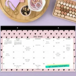 Mead Cambridge® Cherish Academic 2026-2027 Monthly Desk Pad Calendar, Compact, 11