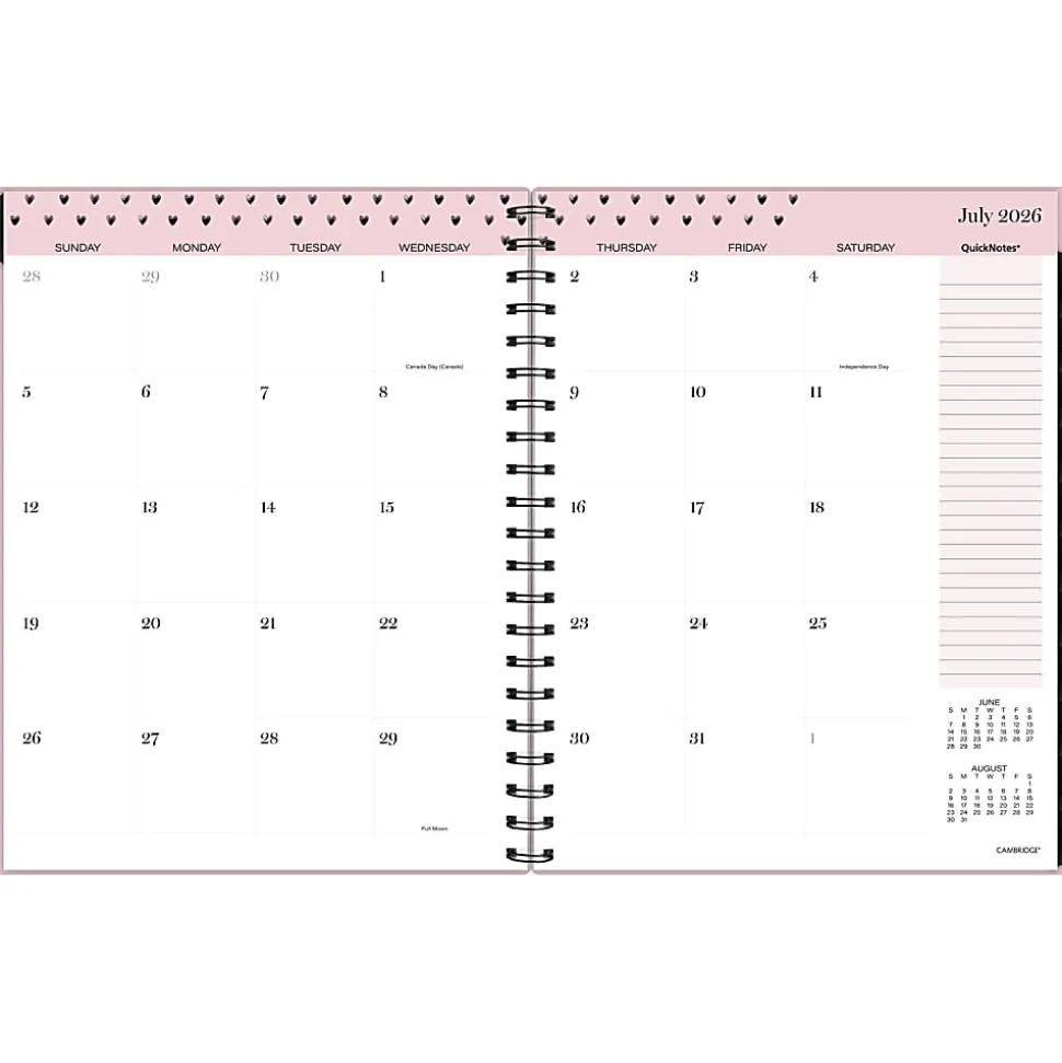 Mead Cambridge® Cherish Academic 2026-2027 Weekly Monthly Planner, Large, 8 1/2" x 11"