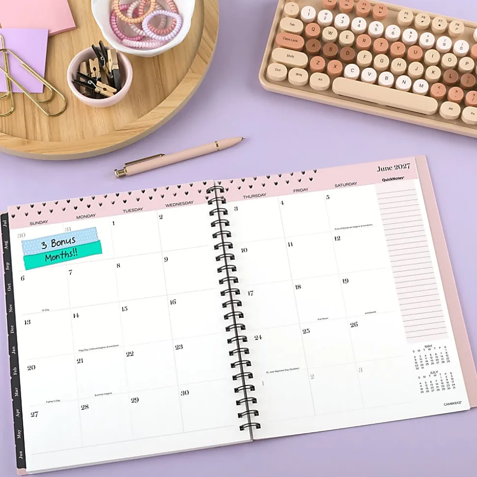 Mead Cambridge® Cherish Academic 2026-2027 Weekly Monthly Planner, Large, 8 1/2" x 11"