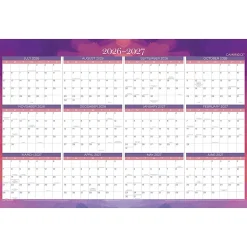 Mead Cambridge® Filbert 2026-2027 Erasable Wall Calendar, Reversible Academic Year/Regular Year, Large, 24