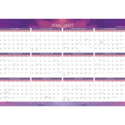 Mead Cambridge® Filbert 2026-2027 Erasable Wall Calendar, Reversible Academic Year/Regular Year, Large, 24