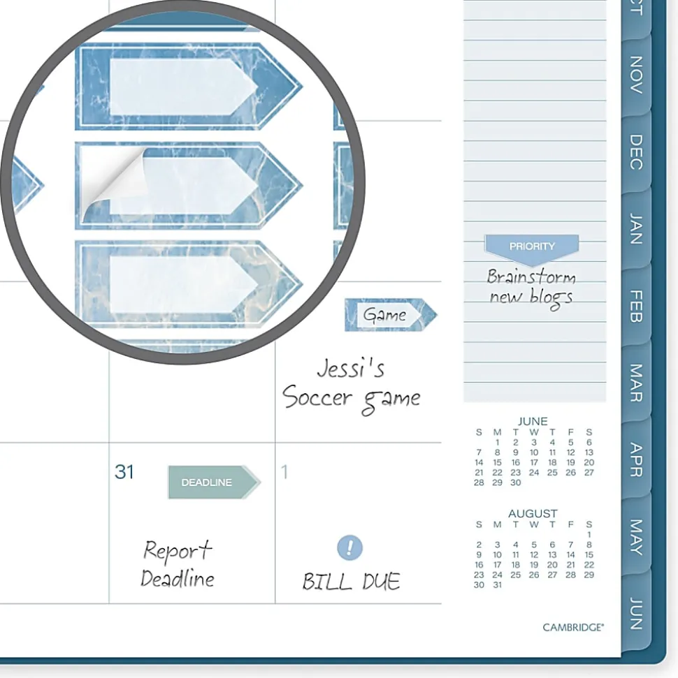 Mead Cambridge® Oceana Academic 2026-2027 Weekly Monthly Planner, Large, 8 1/2" x 11"