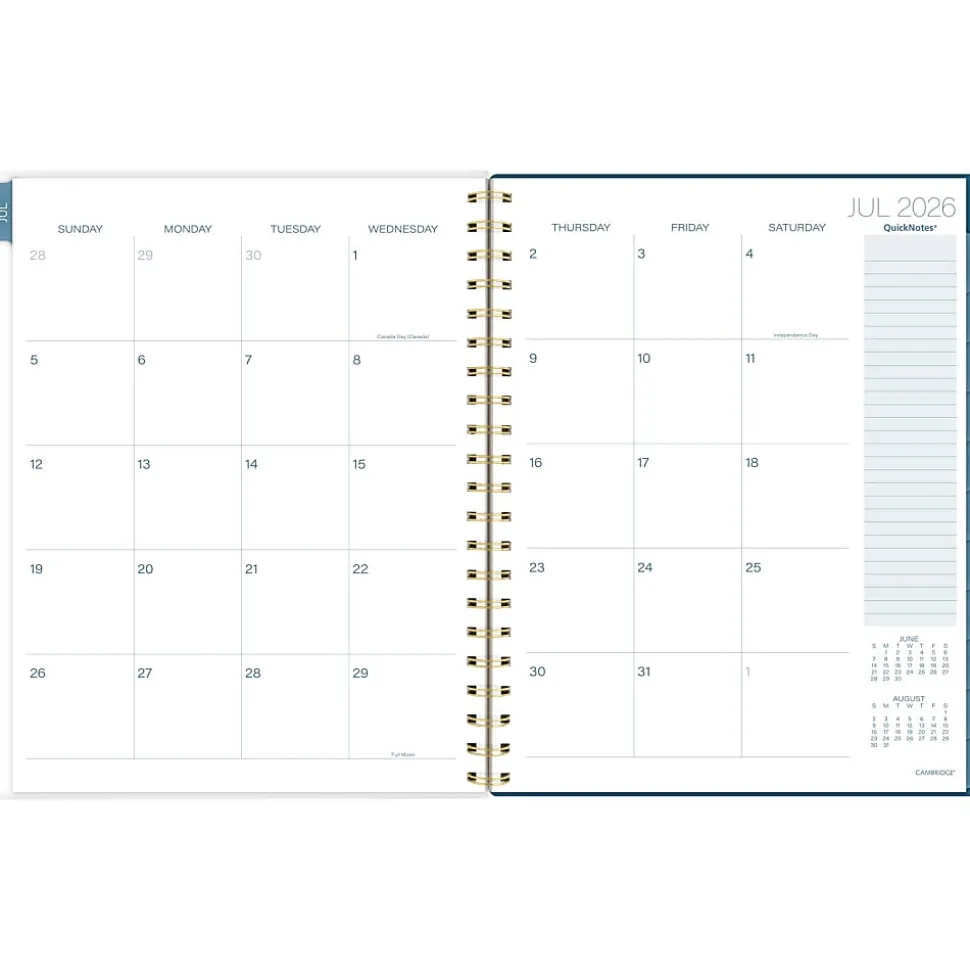 Mead Cambridge® Oceana Academic 2026-2027 Weekly Monthly Planner, Large, 8 1/2" x 11"