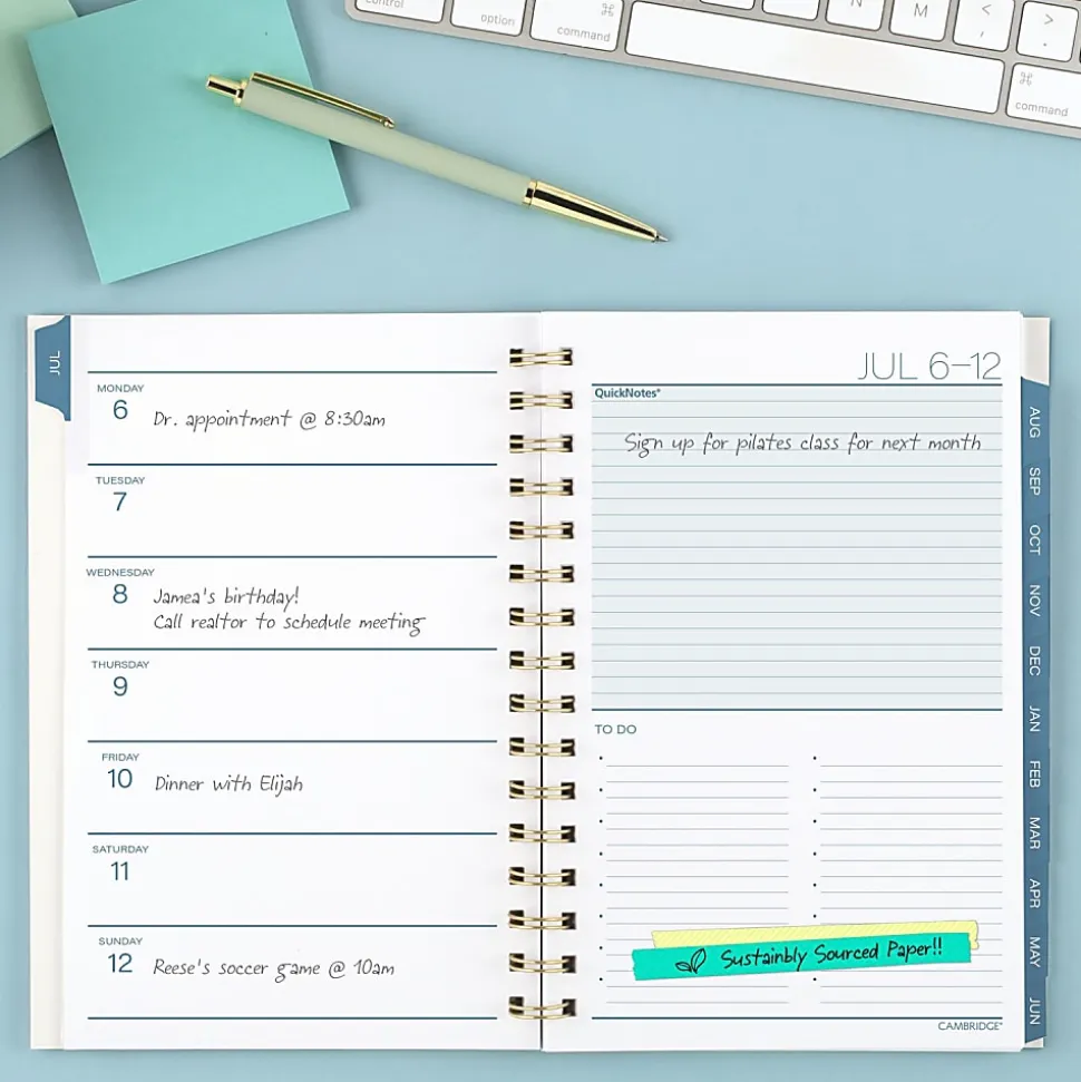 Mead Cambridge® Oceana Academic 2026-2027 Weekly Monthly Planner, Small, 5 1/2" x 8 1/2"