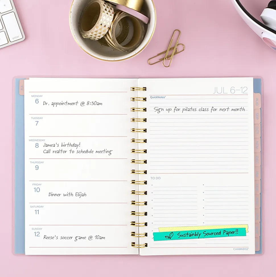 Mead Cambridge® Sunlit Academic 2026-2027 Weekly Monthly Planner, Small, 5 1/2" x 8 1/2"