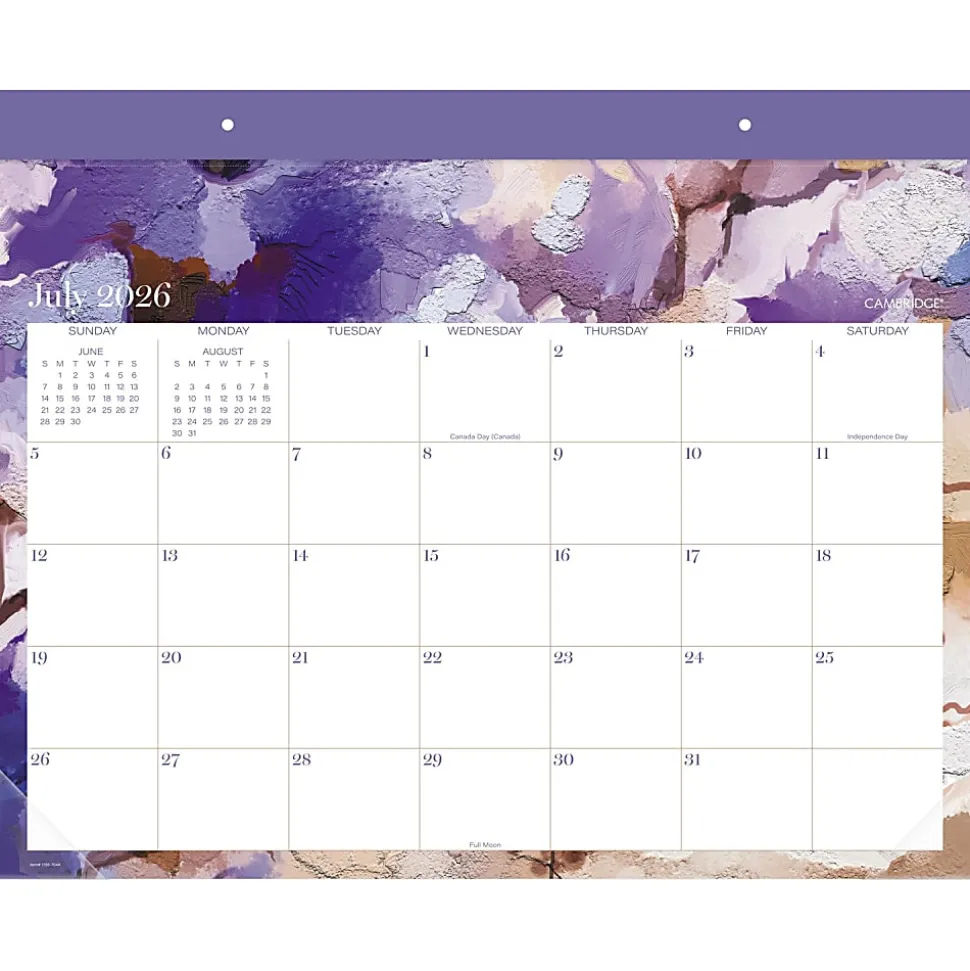 Mead Cambridge® Susan Academic 2026-2027 Monthly Desk Pad Calendar, Standard, 17" x 21 3/4"