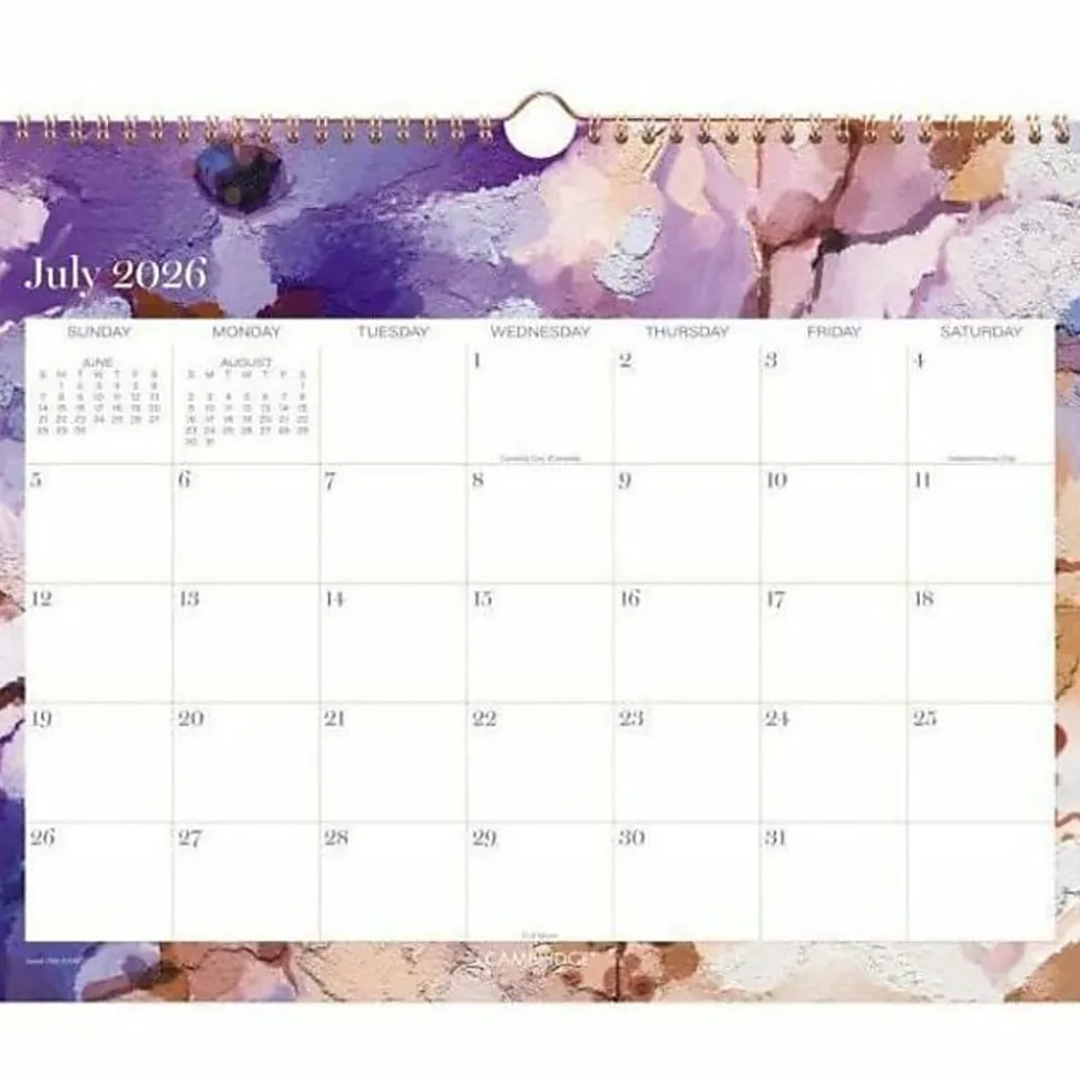 Mead Cambridge® Susan Academic 2026-2027 Monthly Wall Calendar, Medium, 12" x 15"