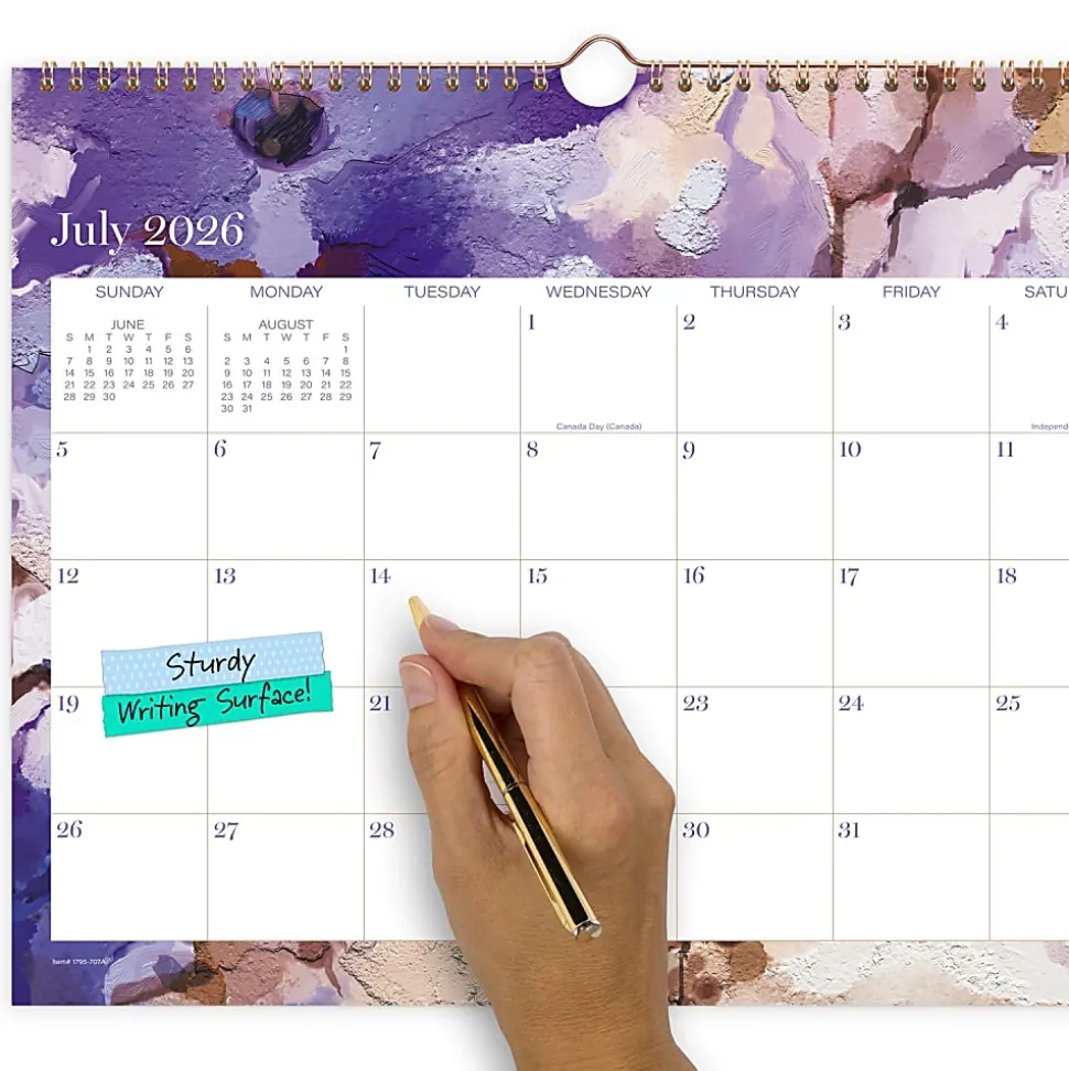 Mead Cambridge® Susan Academic 2026-2027 Monthly Wall Calendar, Medium, 12" x 15"