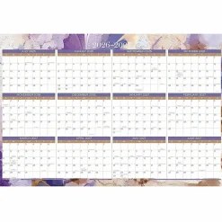 Mead Cambridge® Susan 2026-2027 Erasable Wall Calendar, Reversible Academic Year/Regular Year, Extra Large, 24