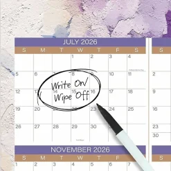 Mead Cambridge® Susan 2026-2027 Erasable Wall Calendar, Reversible Academic Year/Regular Year, Extra Large, 24