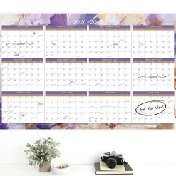 Mead Cambridge® Susan 2026-2027 Erasable Wall Calendar, Reversible Academic Year/Regular Year, Extra Large, 24