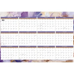 Mead Cambridge® Susan 2026-2027 Erasable Wall Calendar, Reversible Academic Year/Regular Year, Extra Large, 24