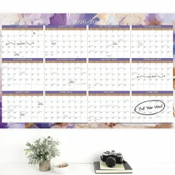 Mead Cambridge® Susan 2026-2027 Erasable Wall Calendar, Reversible Academic Year/Regular Year, Extra Large, 24