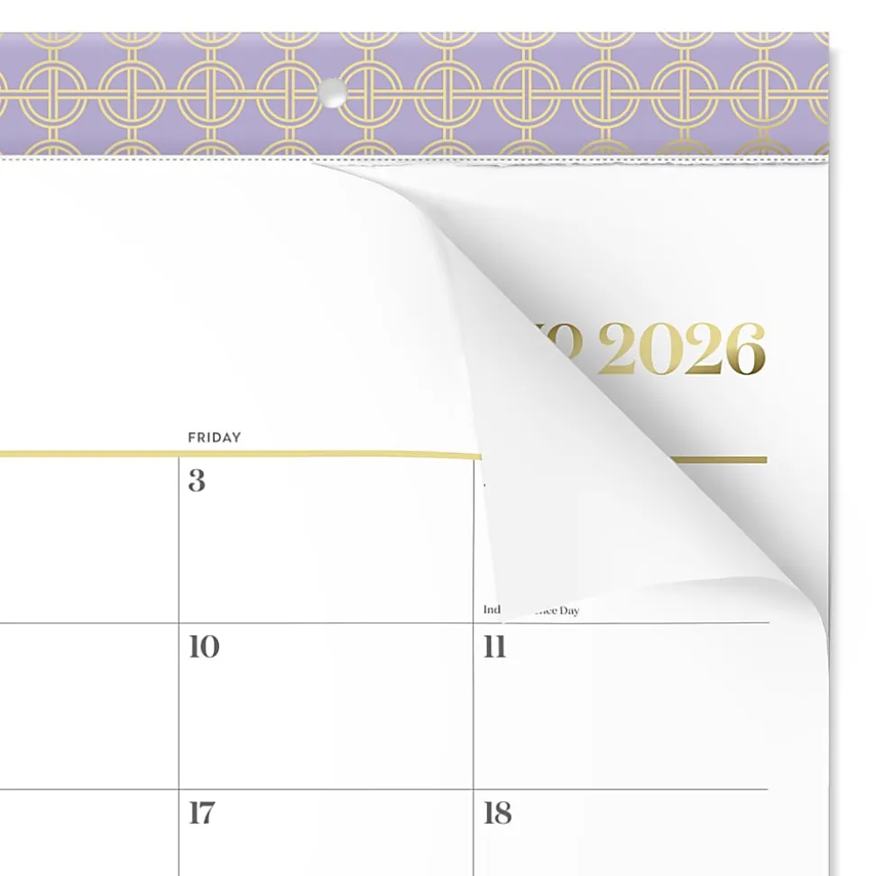 Mead Cambridge® WorkStyle® Academic 2026-2027 Monthly Desk Pad Calendar, Misty Lavender, Compact, 17 3/4" x 11"