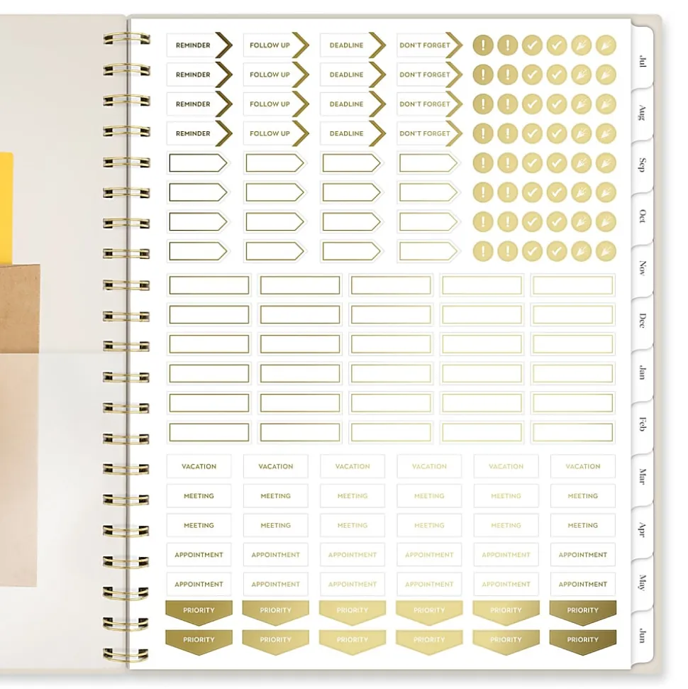 Mead Cambridge® WorkStyle® Balance Academic 2026-2027 Weekly Monthly Planner, Champagne, Large, 8 1/2" x 11"
