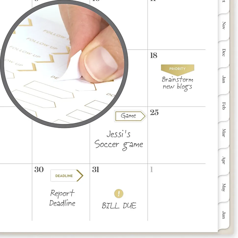 Mead Cambridge® WorkStyle® Balance Academic 2026-2027 Weekly Monthly Planner, Champagne, Large, 8 1/2" x 11"