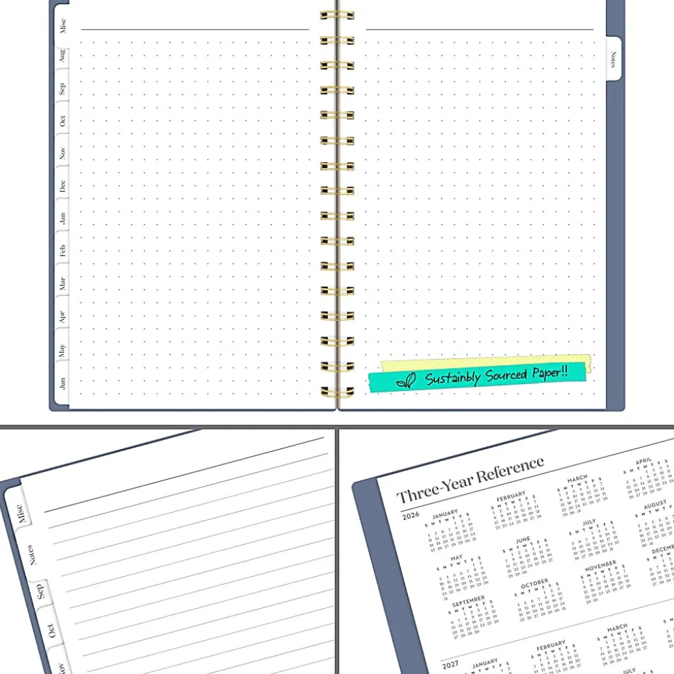 Mead Cambridge® WorkStyle® Classic Academic 2026-2027 Weekly Monthly Planner, Steel Blue, Small, 5 1/2" x 8 1/2"