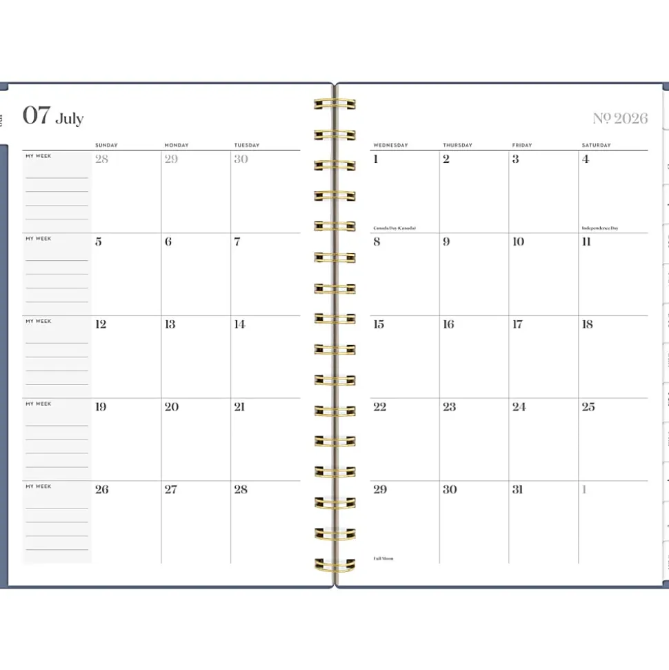 Mead Cambridge® WorkStyle® Classic Academic 2026-2027 Weekly Monthly Planner, Steel Blue, Small, 5 1/2" x 8 1/2"