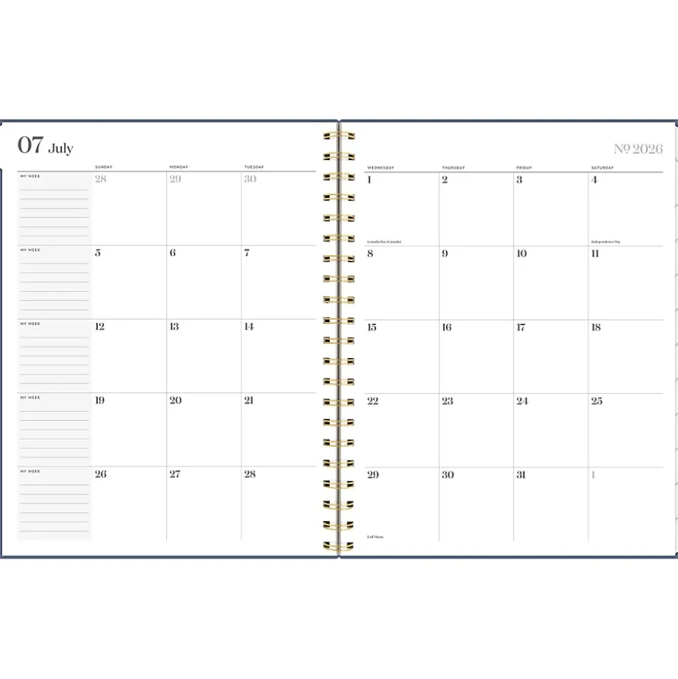 Mead Cambridge® WorkStyle® Classic Academic 2026-2027 Weekly Monthly Planner, Steel Blue, Large, 8 1/2" x 11"