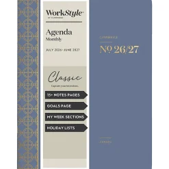 Mead Cambridge® WorkStyle® Classic Academic 2026-2027 Monthly Planner, Steel Blue, Large, 8 1/2" x 11"