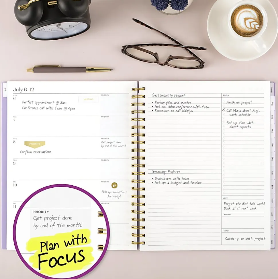 Mead Cambridge® WorkStyle® Focus Academic 2026-2027 Weekly Monthly Planner, Misty Lavender, Large, 8 1/2" x 11"