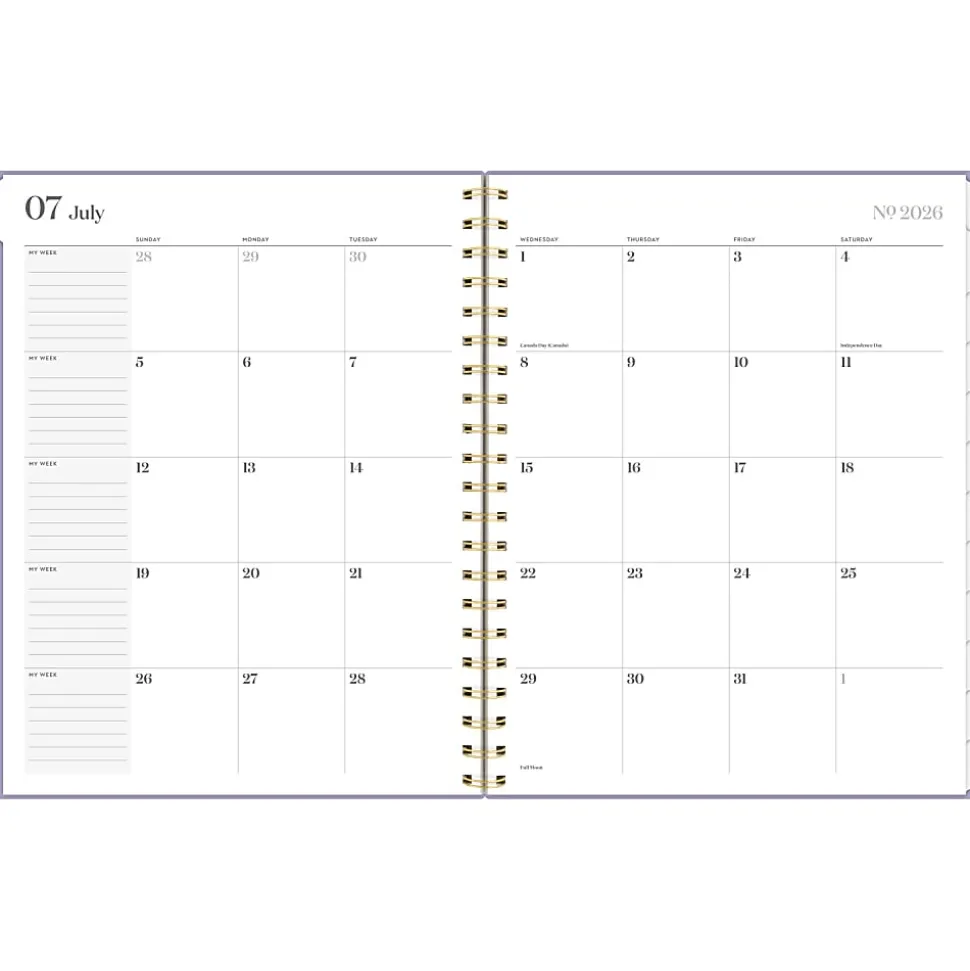 Mead Cambridge® WorkStyle® Focus Academic 2026-2027 Weekly Monthly Planner, Misty Lavender, Large, 8 1/2" x 11"
