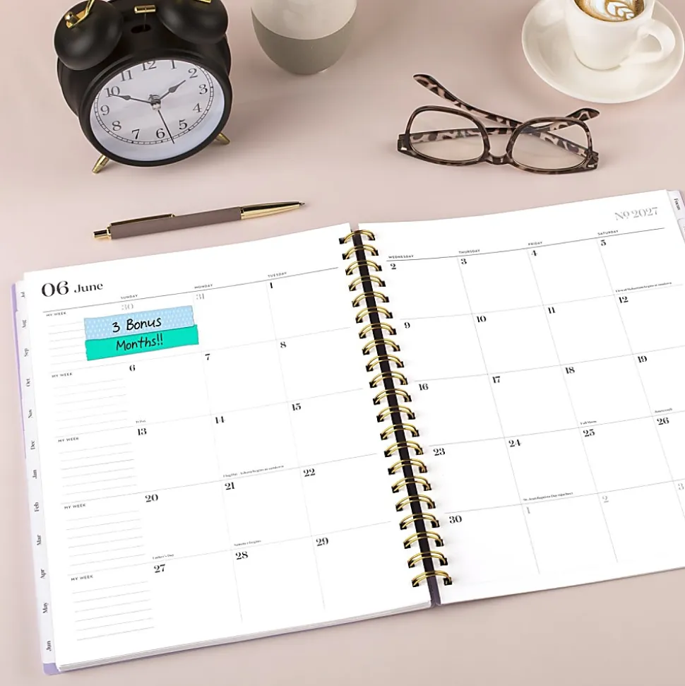 Mead Cambridge® WorkStyle® Focus Academic 2026-2027 Weekly Monthly Planner, Misty Lavender, Large, 8 1/2" x 11"