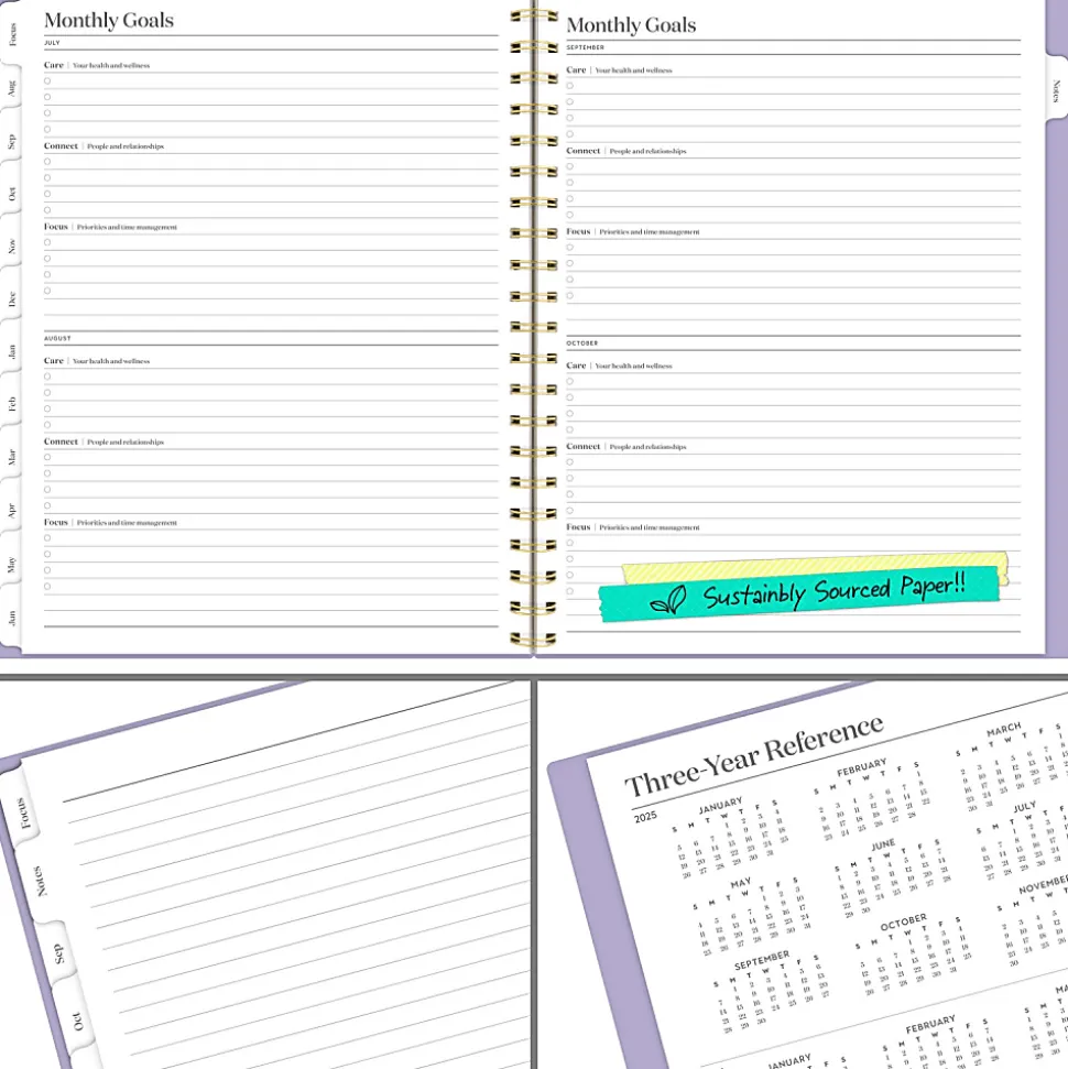 Mead Cambridge® WorkStyle® Focus Academic 2026-2027 Weekly Monthly Planner, Misty Lavender, Large, 8 1/2" x 11"