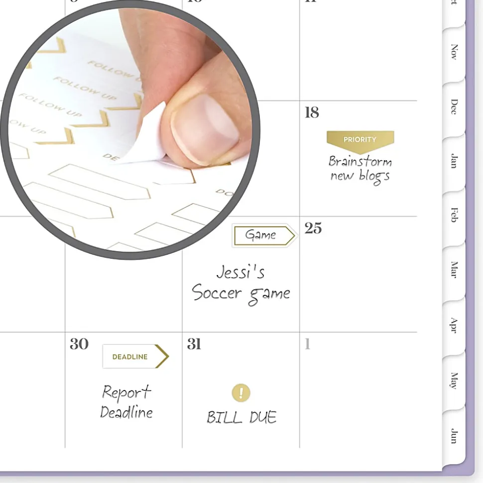 Mead Cambridge® WorkStyle® Focus Academic 2026-2027 Weekly Monthly Planner, Misty Lavender, Large, 8 1/2" x 11"
