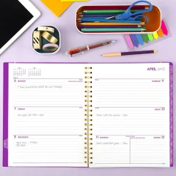 Mead® Color Pop Academic 2026-2027 Weekly Monthly Planner, Fuchsia, Large, 8 1/2" x 11"